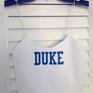 Seamless Waffle Patterned Graphic Cord Strap Crop Top